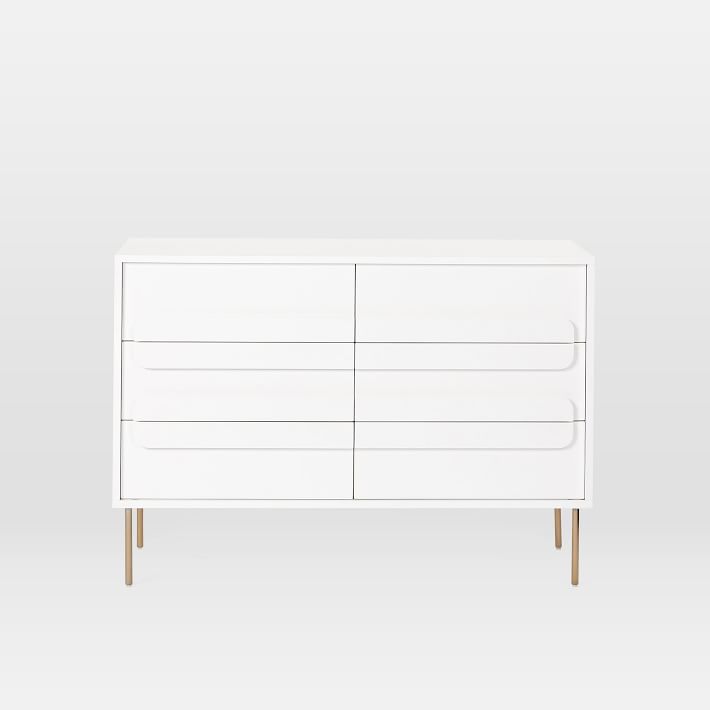 gemini 6 drawer dresser white lacquer o