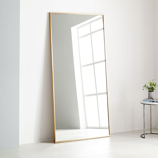 metal frame 78 floor mirror antique brass c