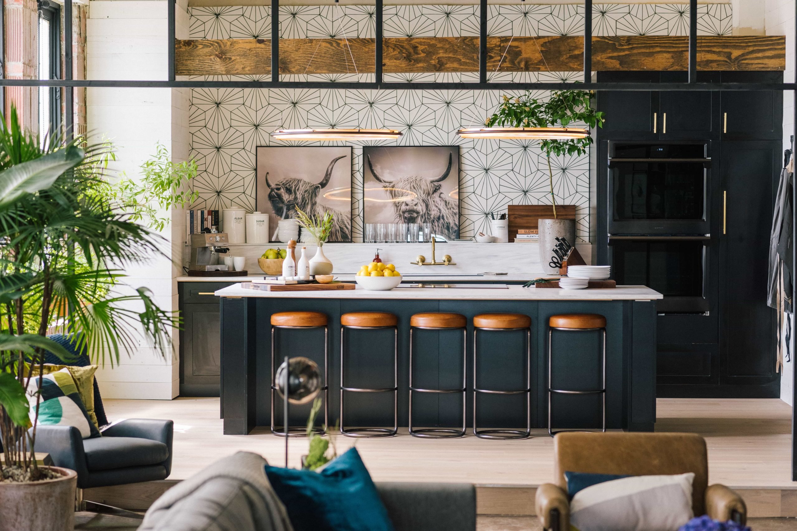 Bobby Berk Loft Kansas Queer Eye Industrial Mid Century Eclectic Kitchen Bright Clean 16 scaled