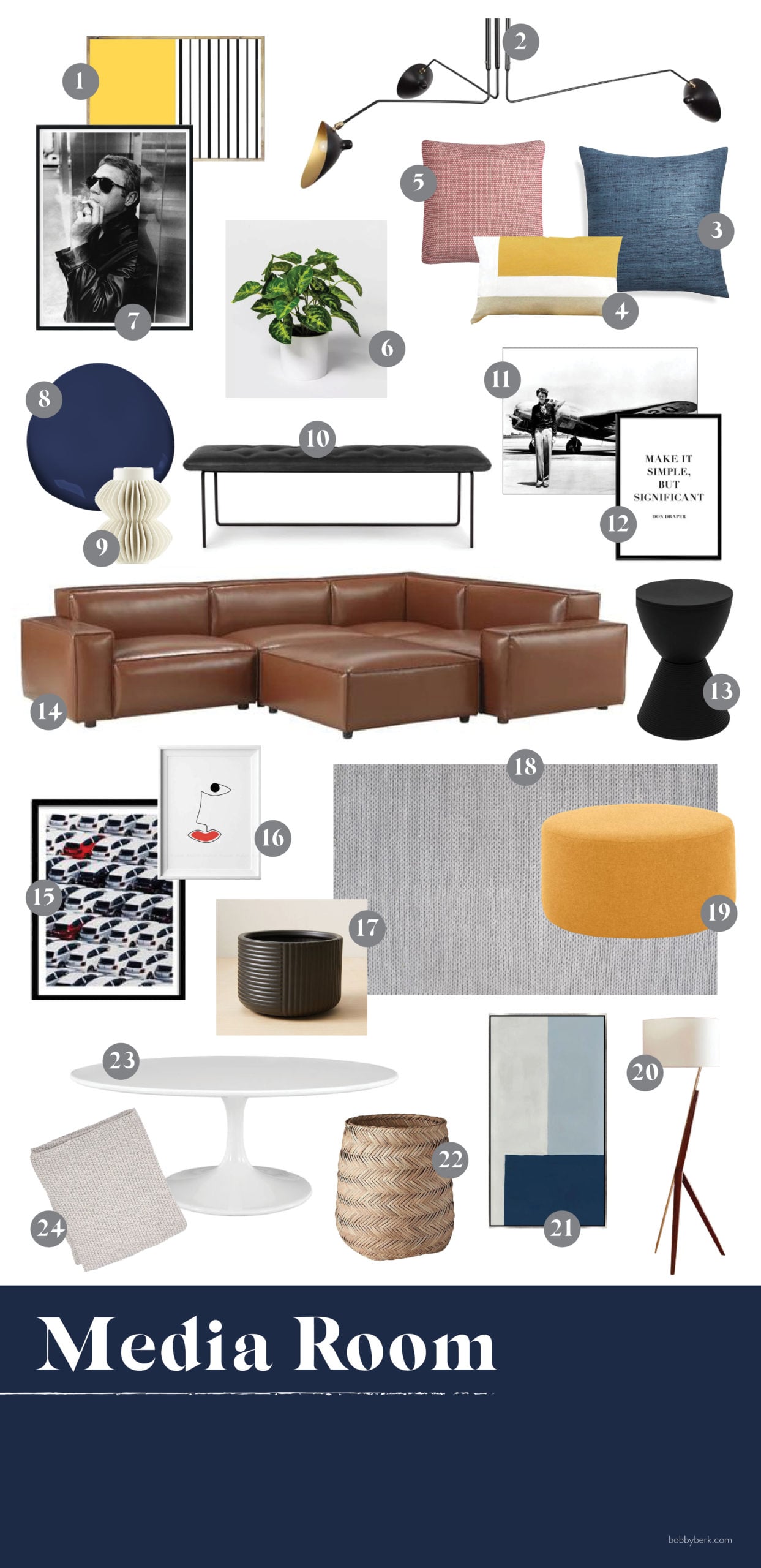 Bobby Berk Mid Century Media Room scaled
