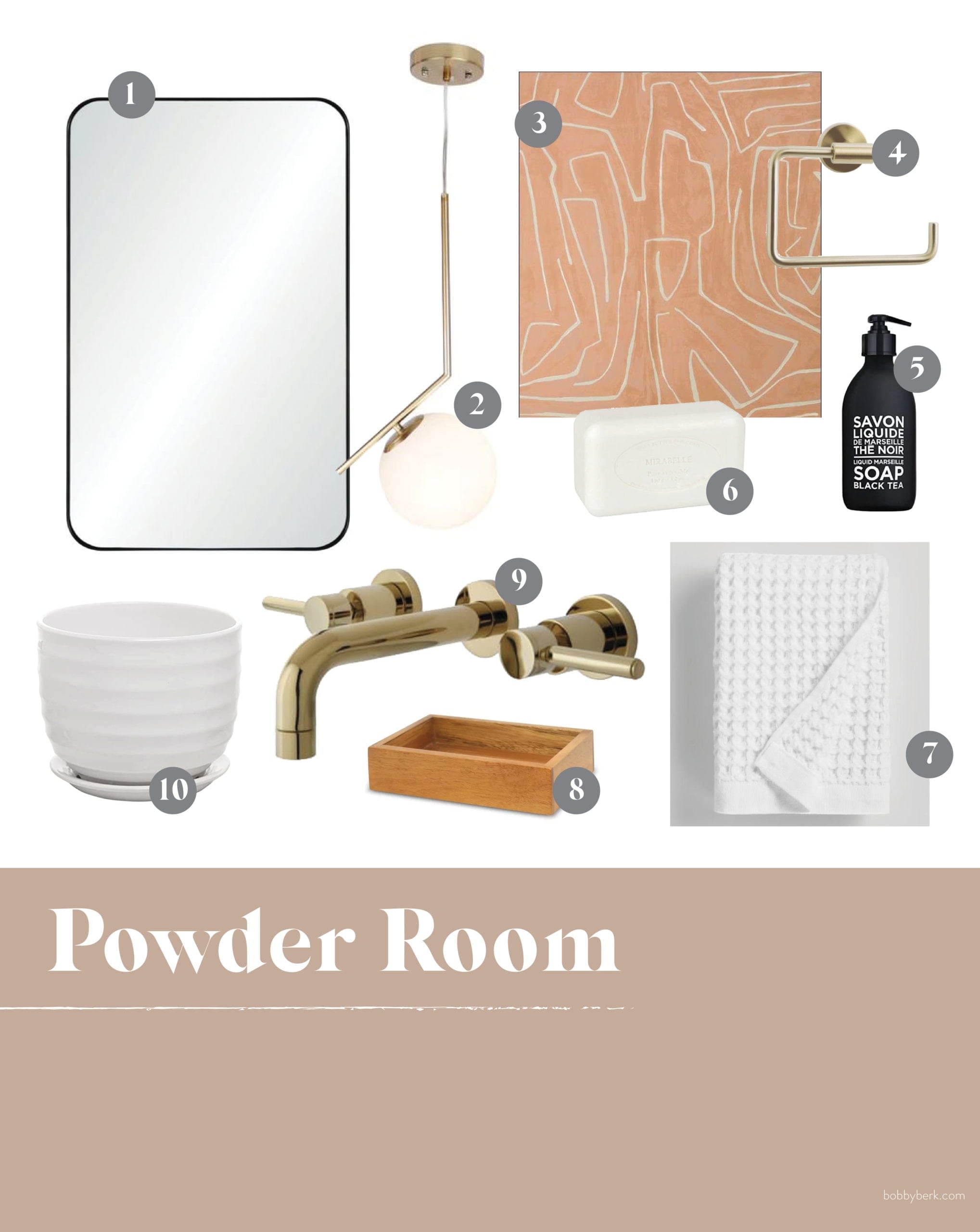 Bobby Berk Modern Glam Powder Room scaled