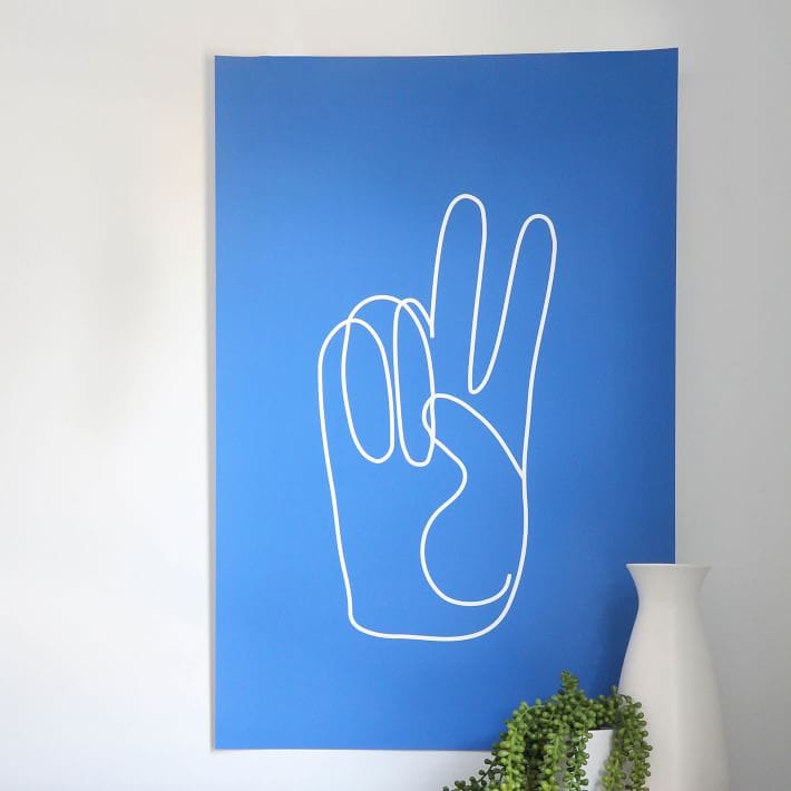 chasing paper peace sign print o