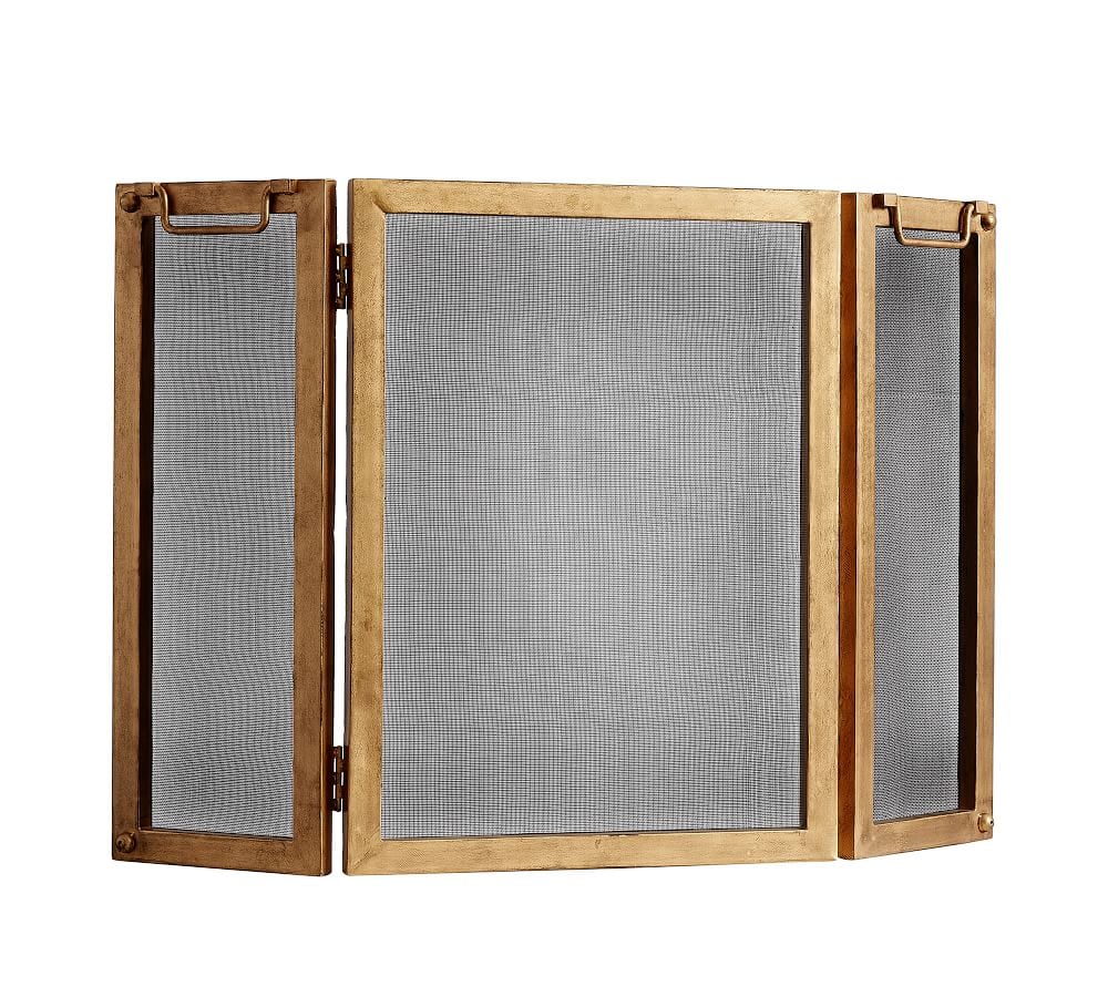 industrial 48 3 panel fireplace screen z