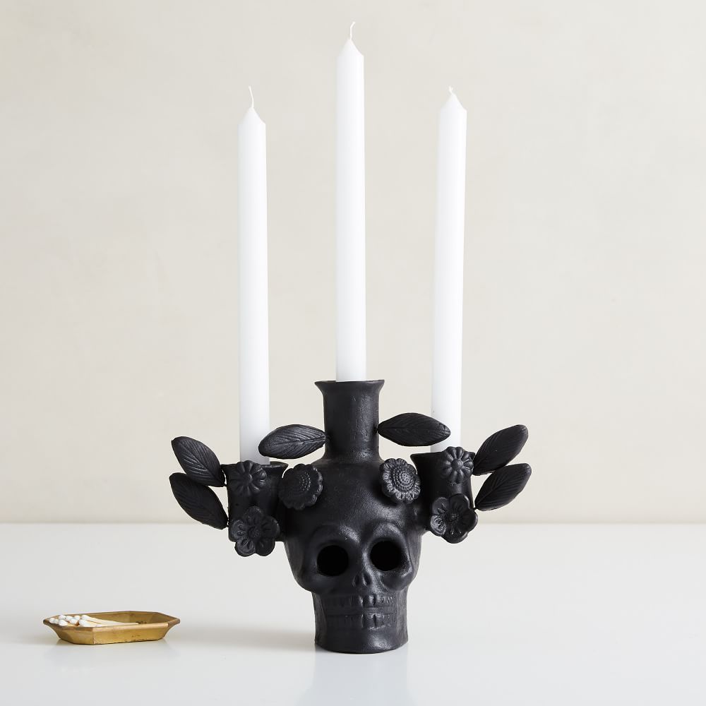 terracotta skull candleabra z