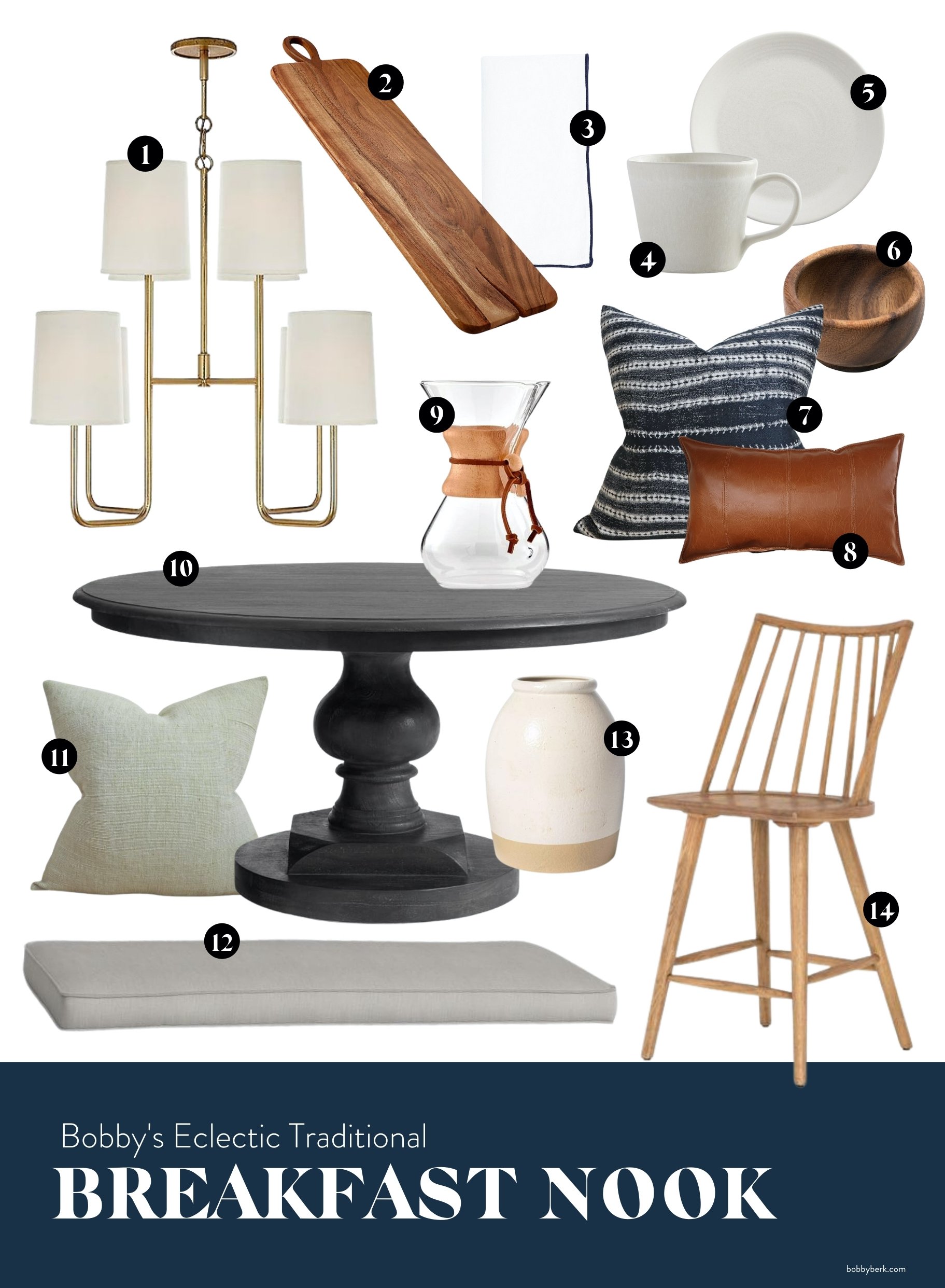 Bobby Berk Eclectic Traditional Kitchen Breakfast Nook Interior Design Products 2