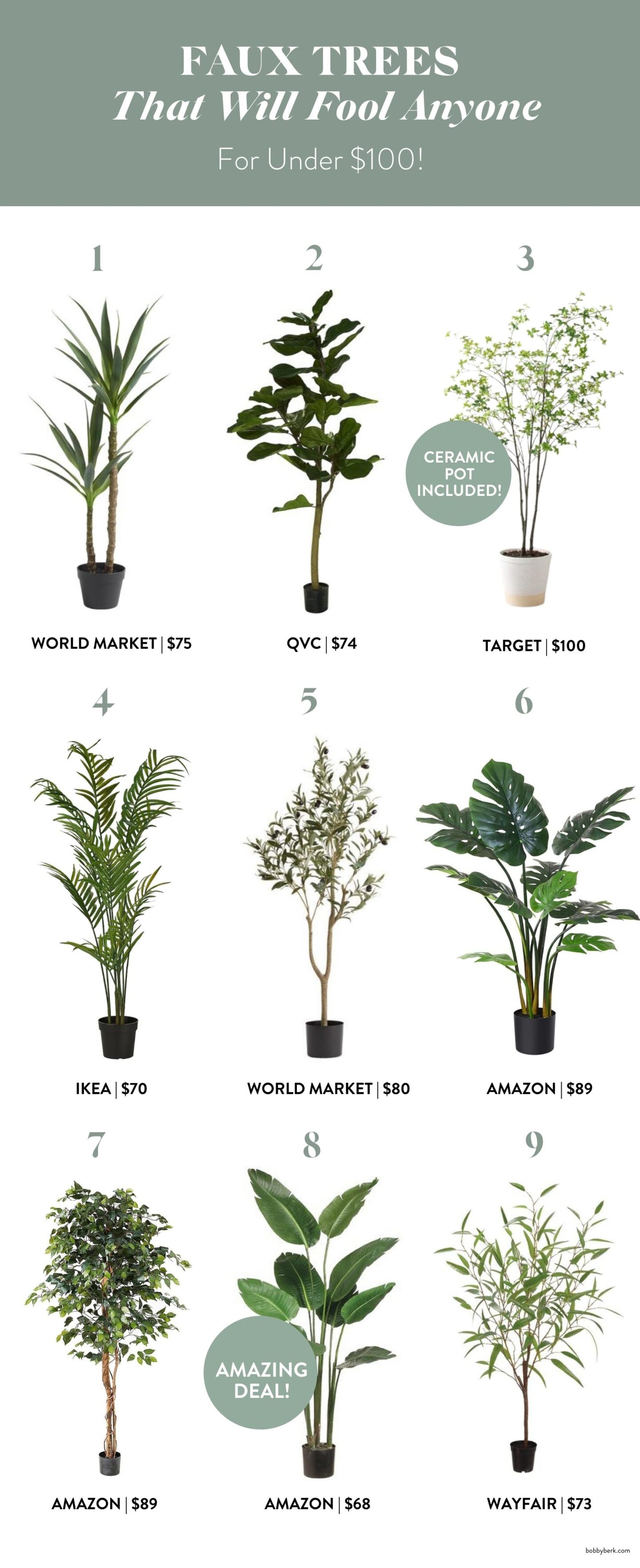 The 9 Faux Trees That Will Fool Anyone (All For Under $100) - Bobby Berk
